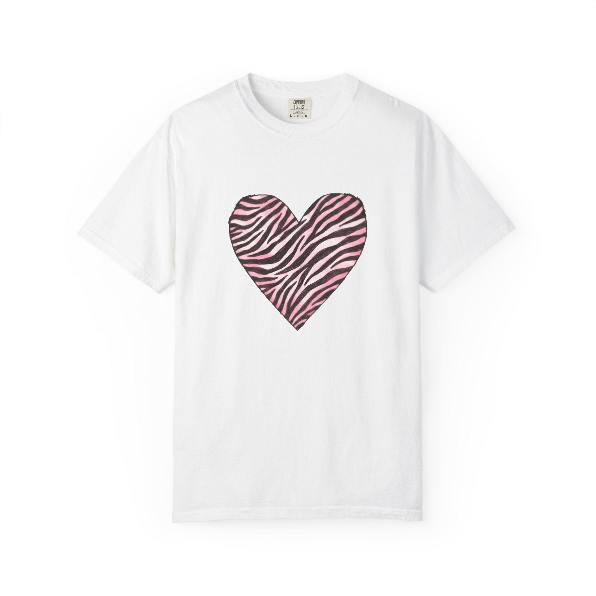 Pink Heart Zebra T-shirt | Romantic Zebra Heart Design