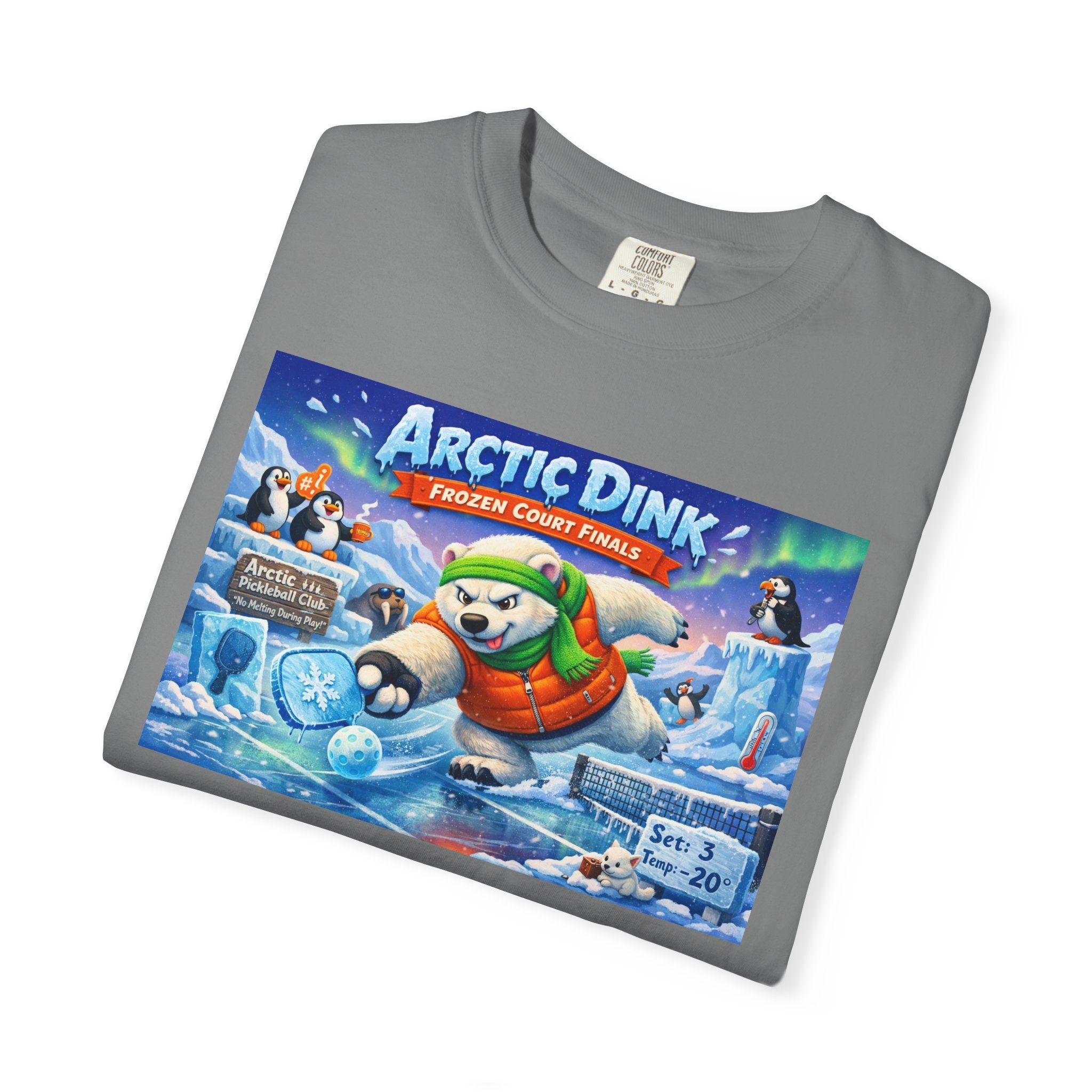 Arctic Dink Polar Bear Pickleball T-Shirt | Retro Game Art