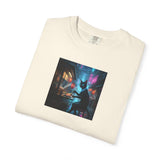 Cyberpunk Cat Sushi T-shirt | Neon Japan Noir