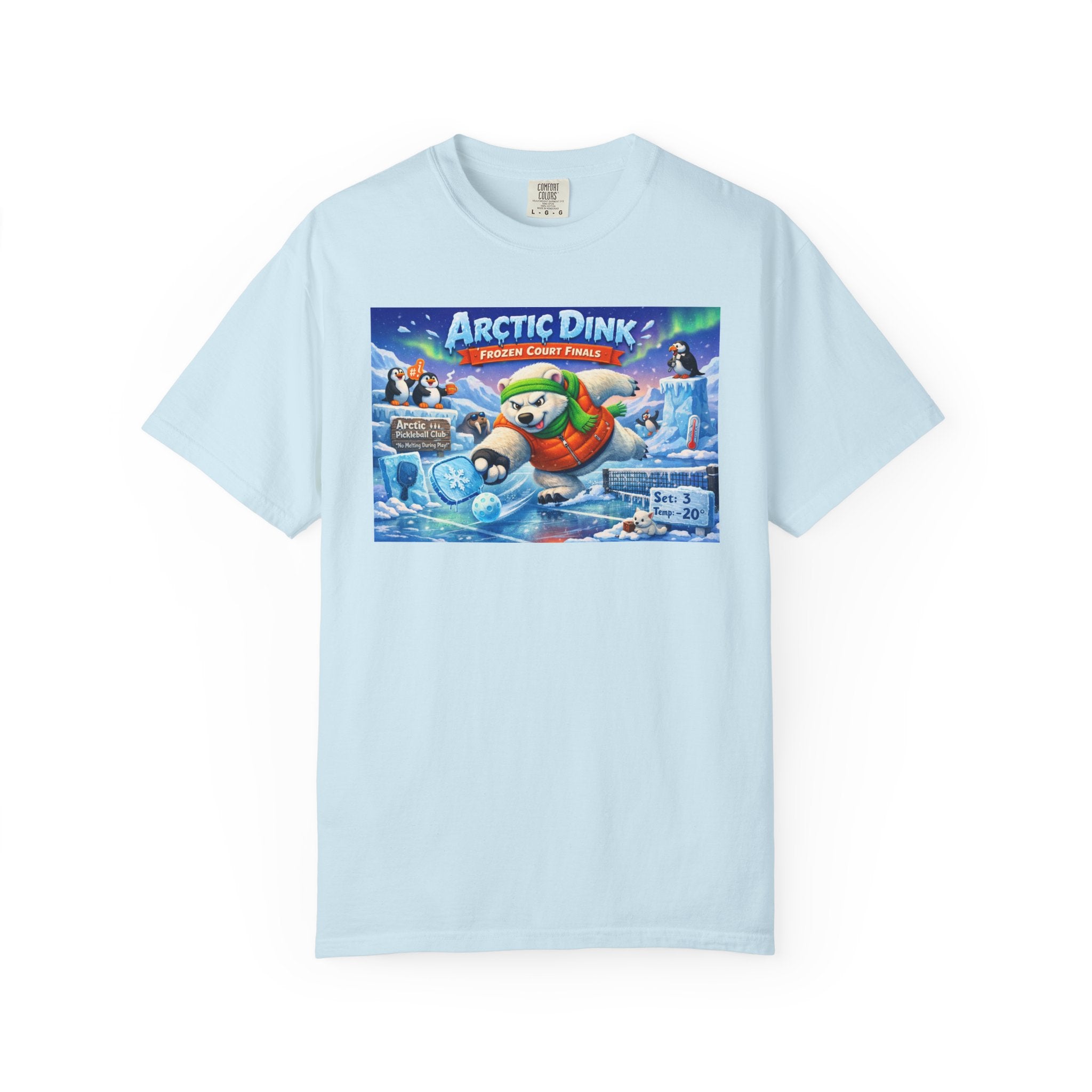 Arctic Dink Polar Bear Pickleball T-Shirt | Retro Game Art