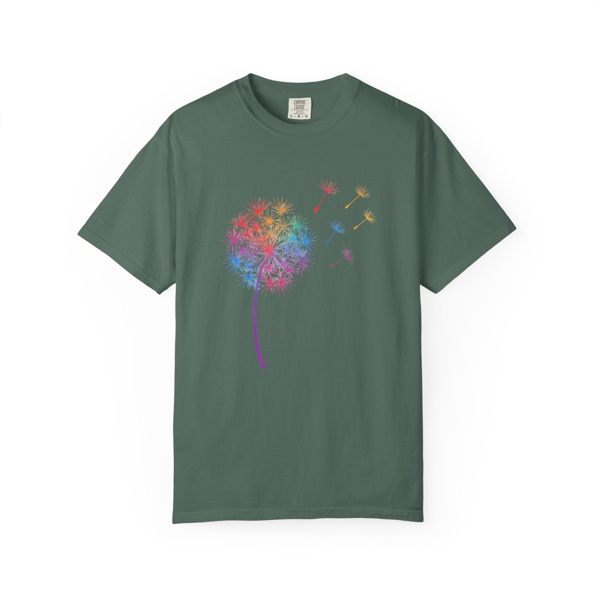 Rainbow Dandelion Tee | T-Shirt, Colorful Seed Puff Design