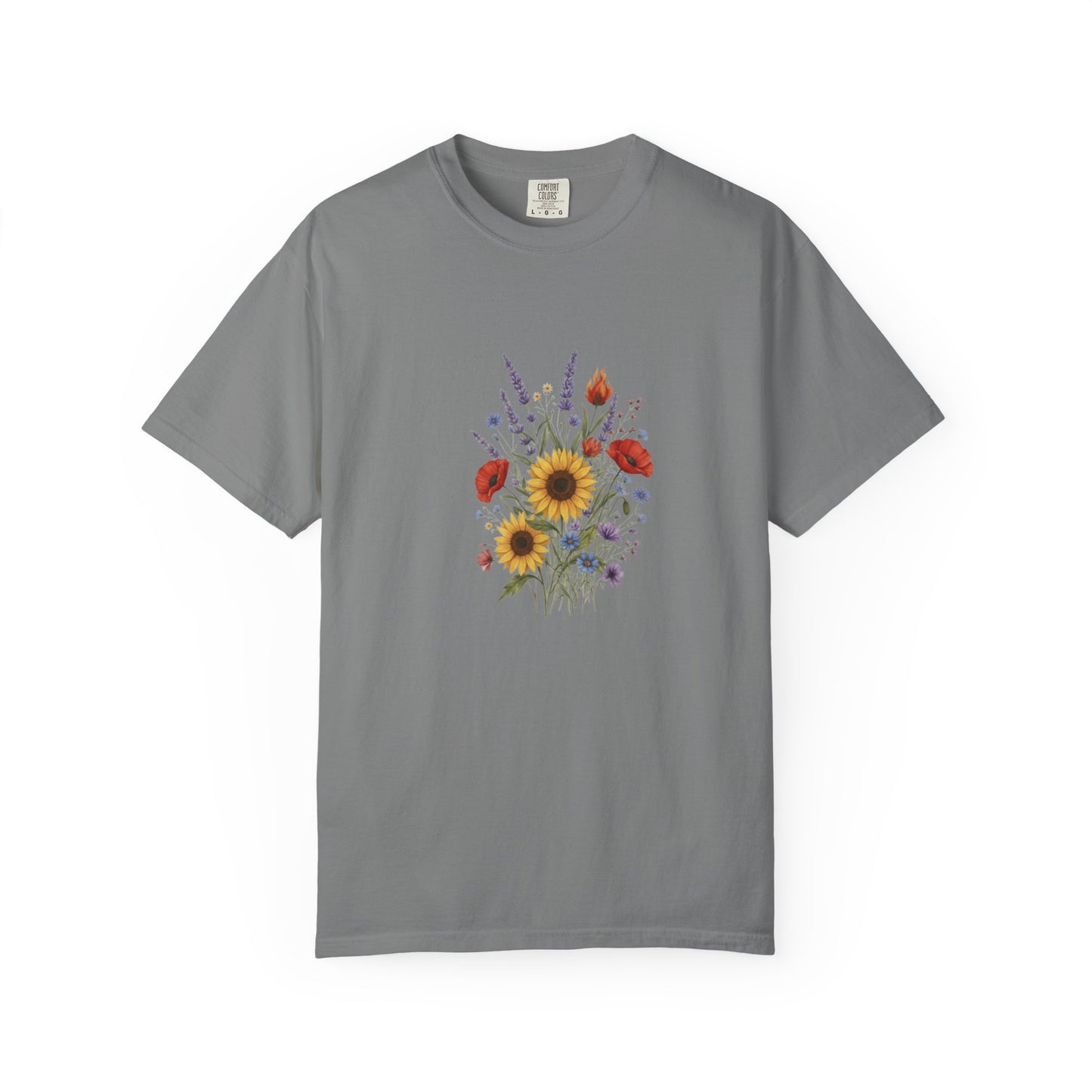 Sunflower and Wildflower Bouquet T-Shirt | Floral Botanical Garden Tee