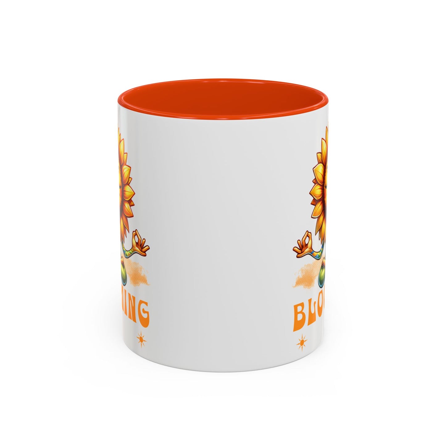 Blooming Sunflower Mug | Yoga Meditating Sunflower Ceramic Mug