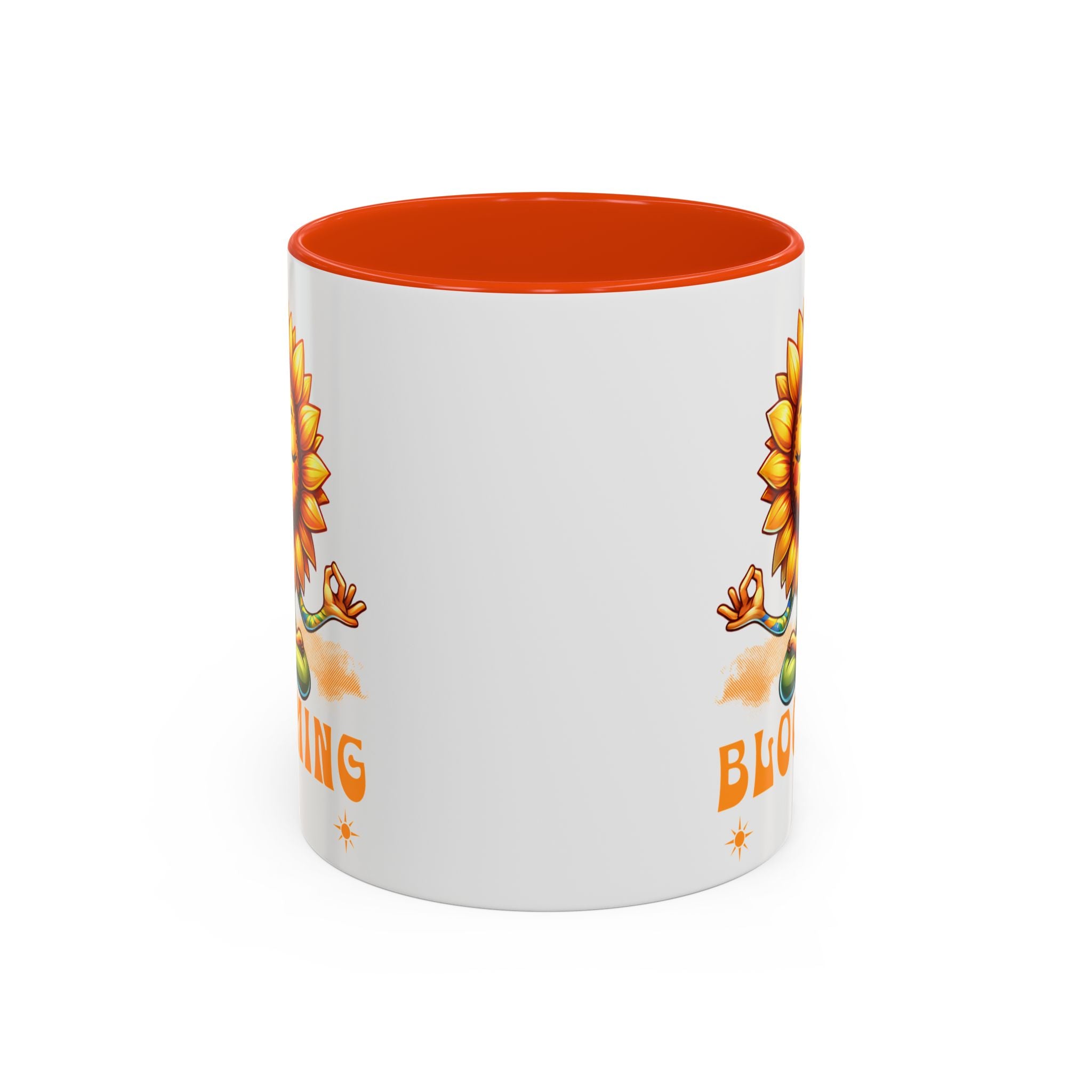 Blooming Sunflower Mug | Yoga Meditating Sunflower Ceramic Mug