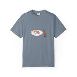Salmon Nigiri Sushi plate with chopsticks T-shirt | sushi tee