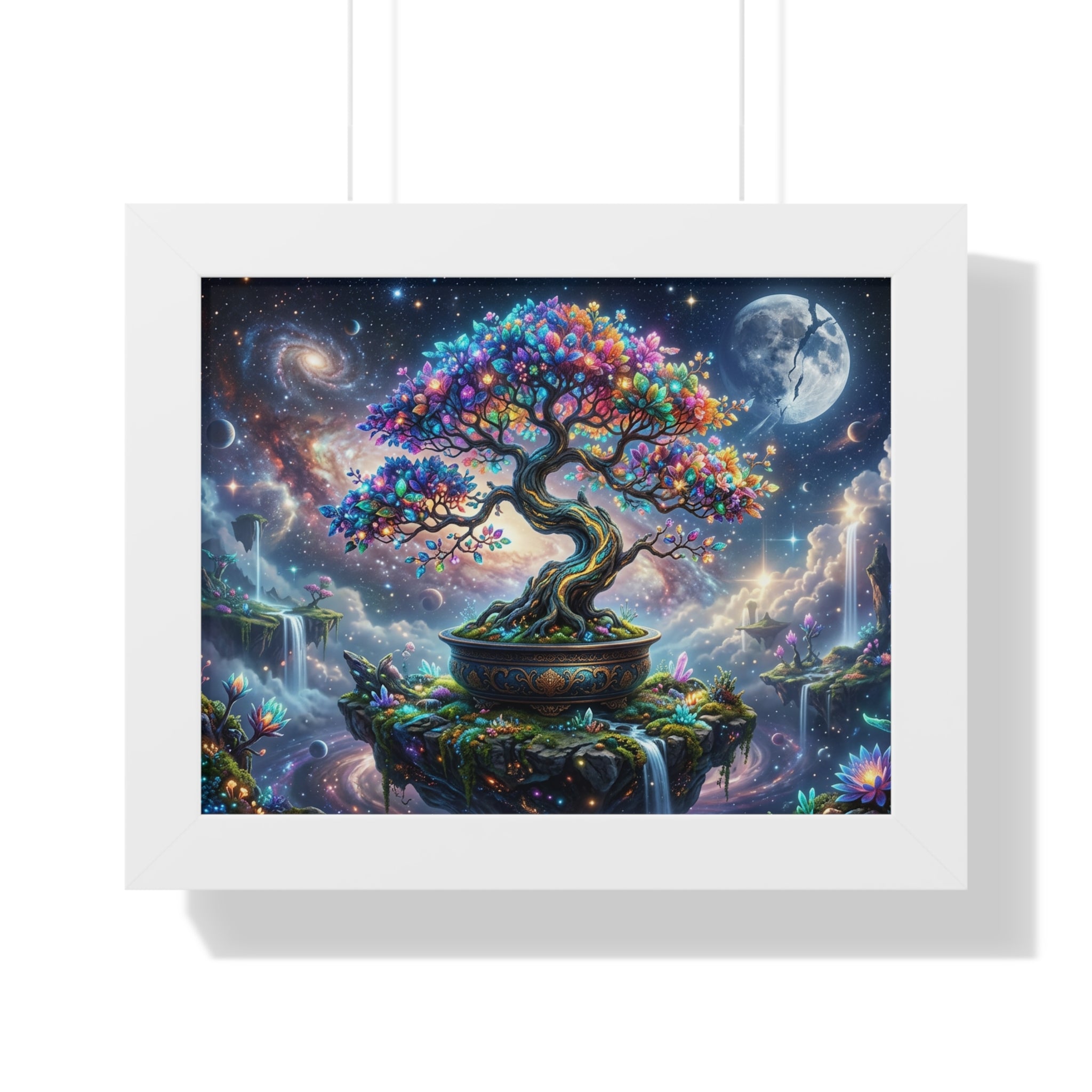 Cosmic Genesis Bonsai - Giclée Art Print on Canvas