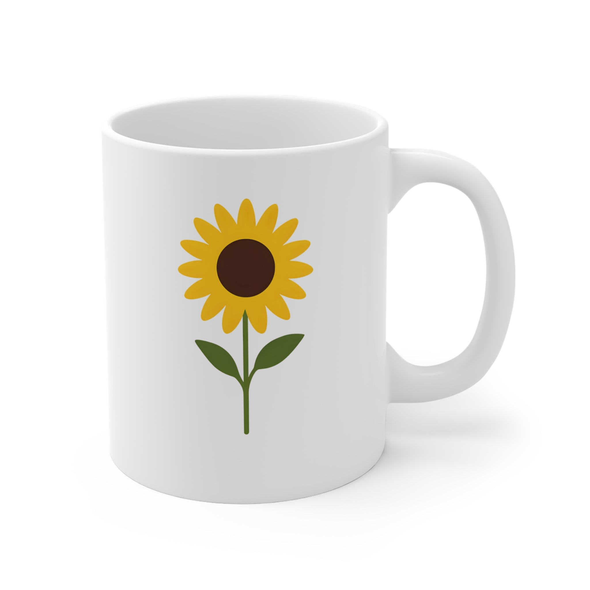Sunflower Illustration Mug | 11oz Ceramic Coffee Cup