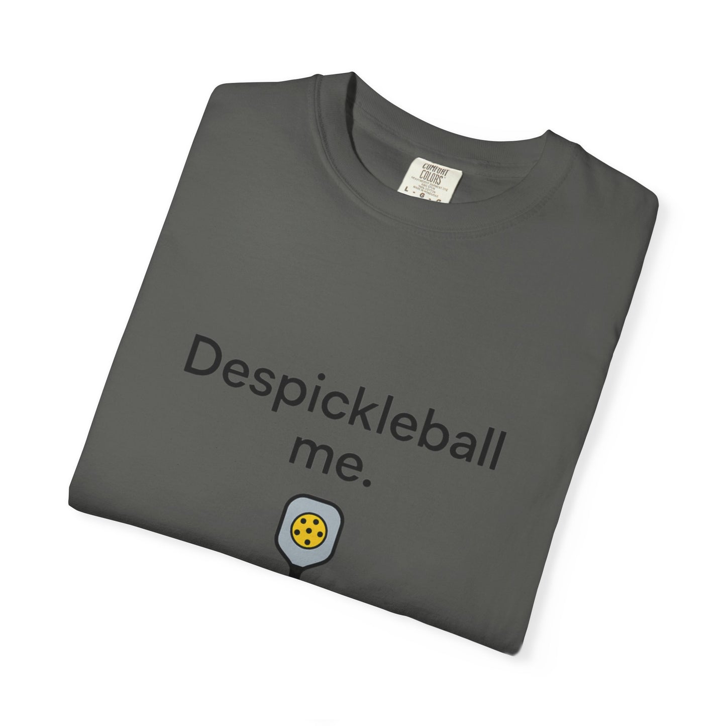 Despickleball Me pickleball graphic T-shirt | pickle paddle logo tee