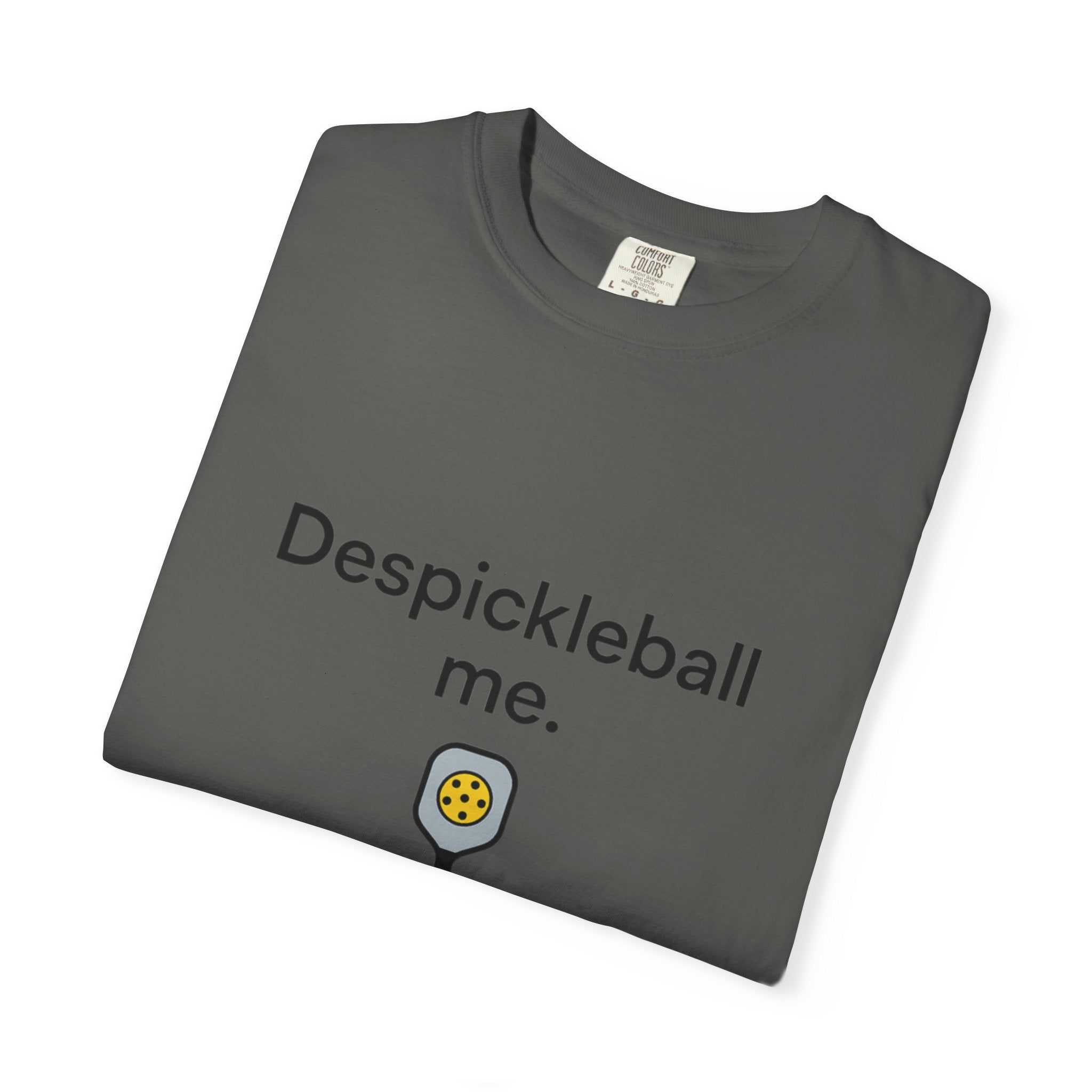 Despickleball Me pickleball graphic T-shirt | pickle paddle logo tee
