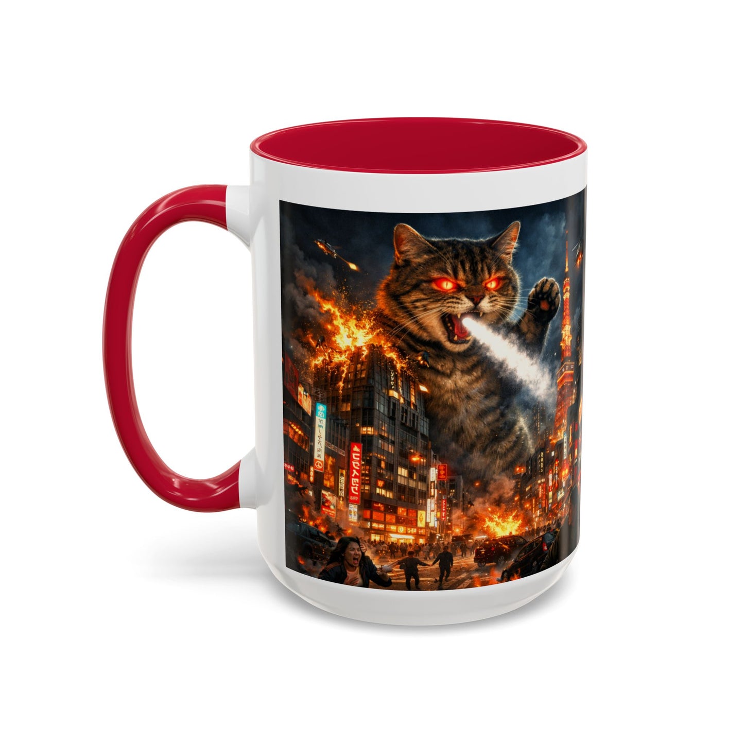 Catzilla Tokyo Cityscape Mug | Color Interior 11oz 15oz