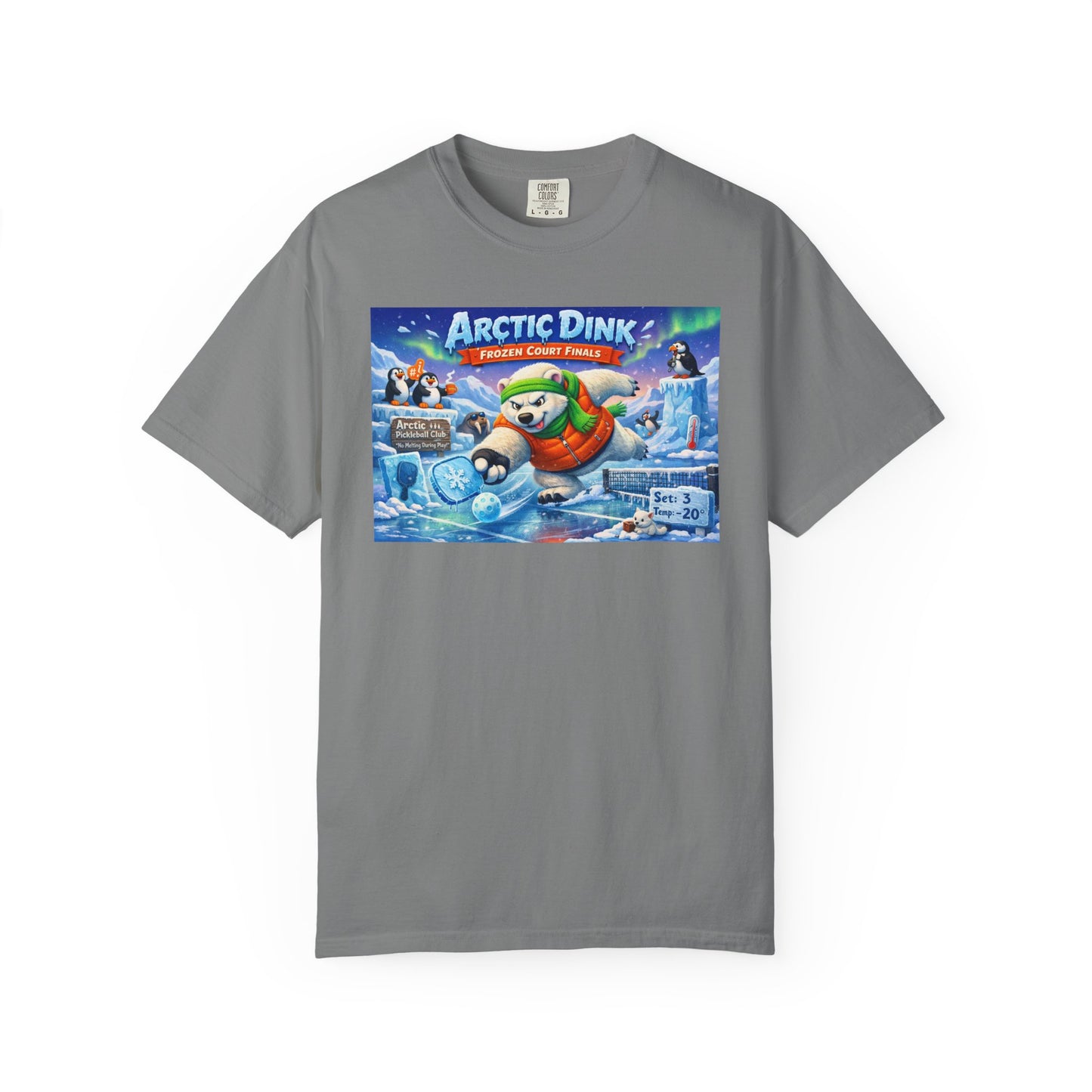Arctic Dink Polar Bear Pickleball T-Shirt | Retro Game Art