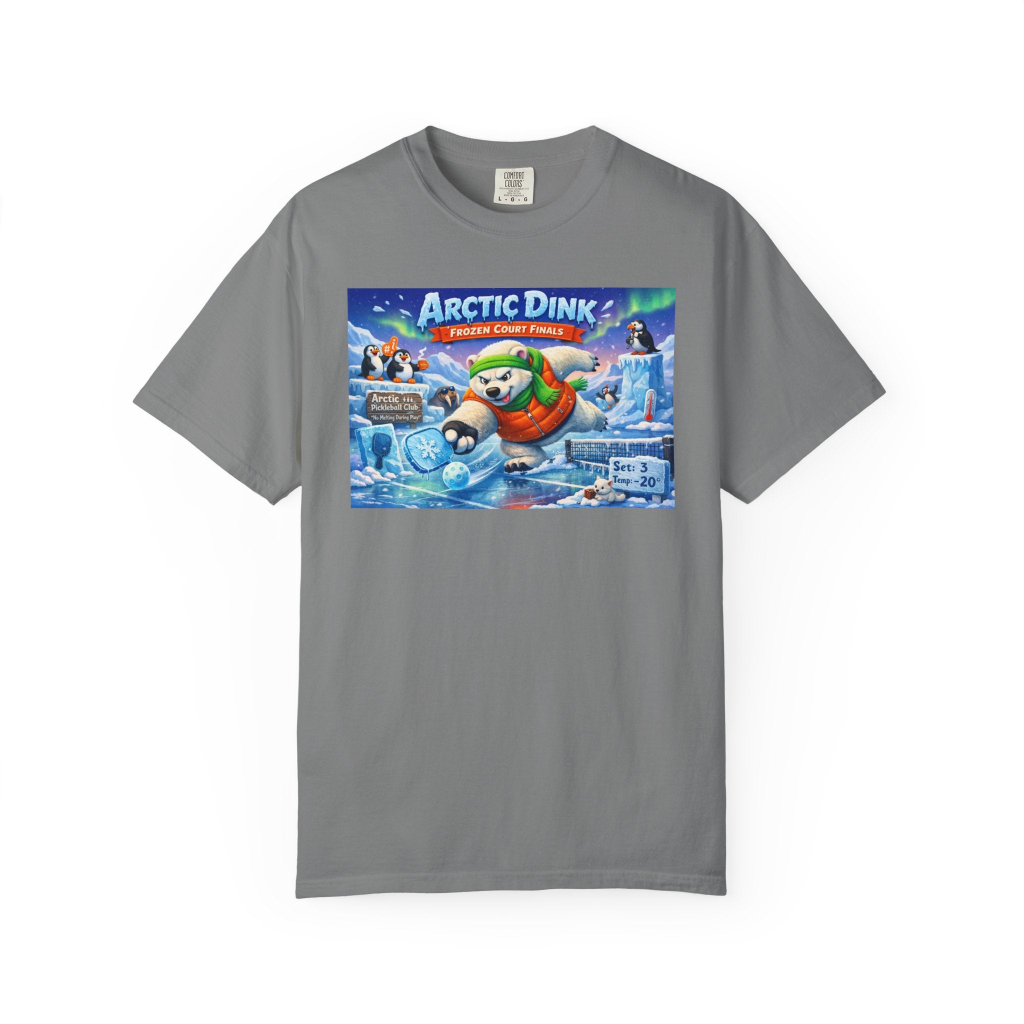 Arctic Dink Polar Bear Pickleball T-Shirt | Retro Game Art