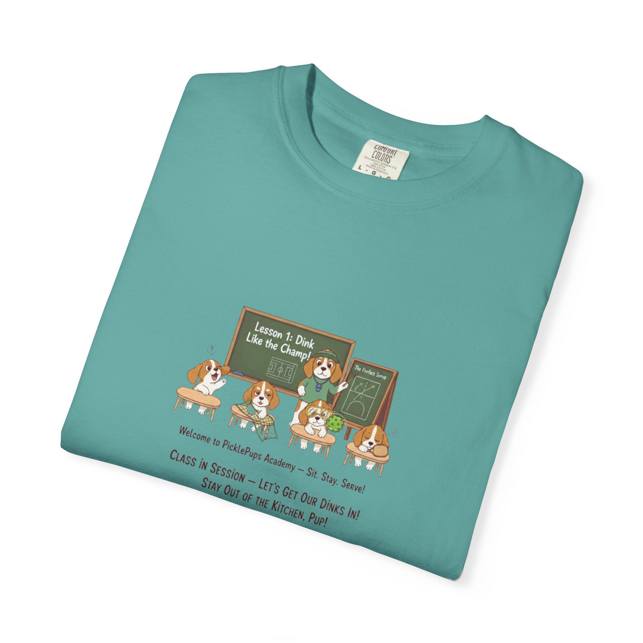 Beagle Pickleball Classroom Cartoon T-shirt | Dog Teacher Paw School Design