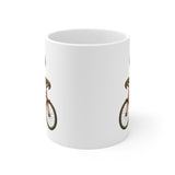 Sloth on Bike Mug | Whimsical Bicycle Illustration, Ceramic Coffee Cup
