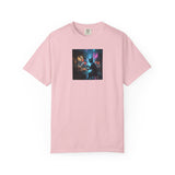 Cyberpunk Cat Sushi T-shirt | Neon Japan Noir