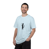 Black Cat Holding Flower T-Shirt | Minimal Cat Silhouette Tee