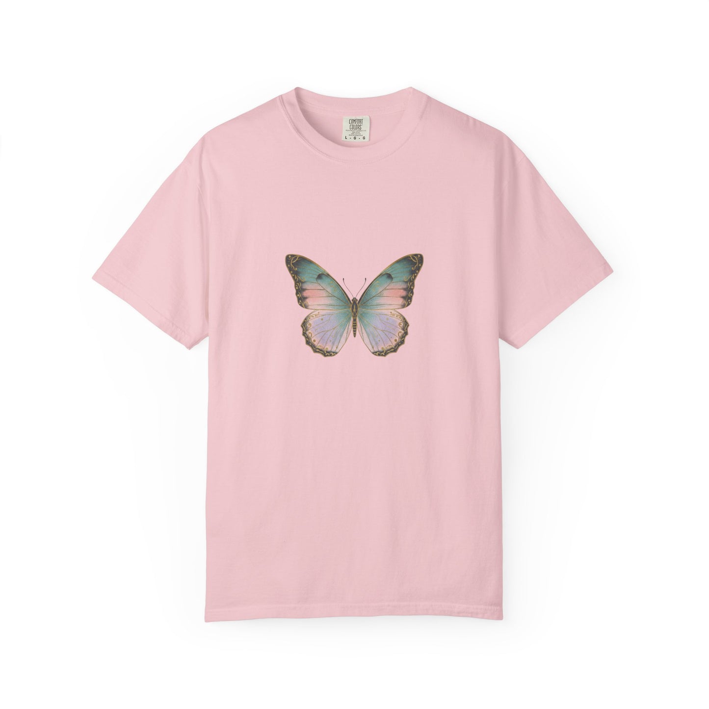Retro 70s Vacation Butterfly T-shirt | Distressed Orange Teal Wings