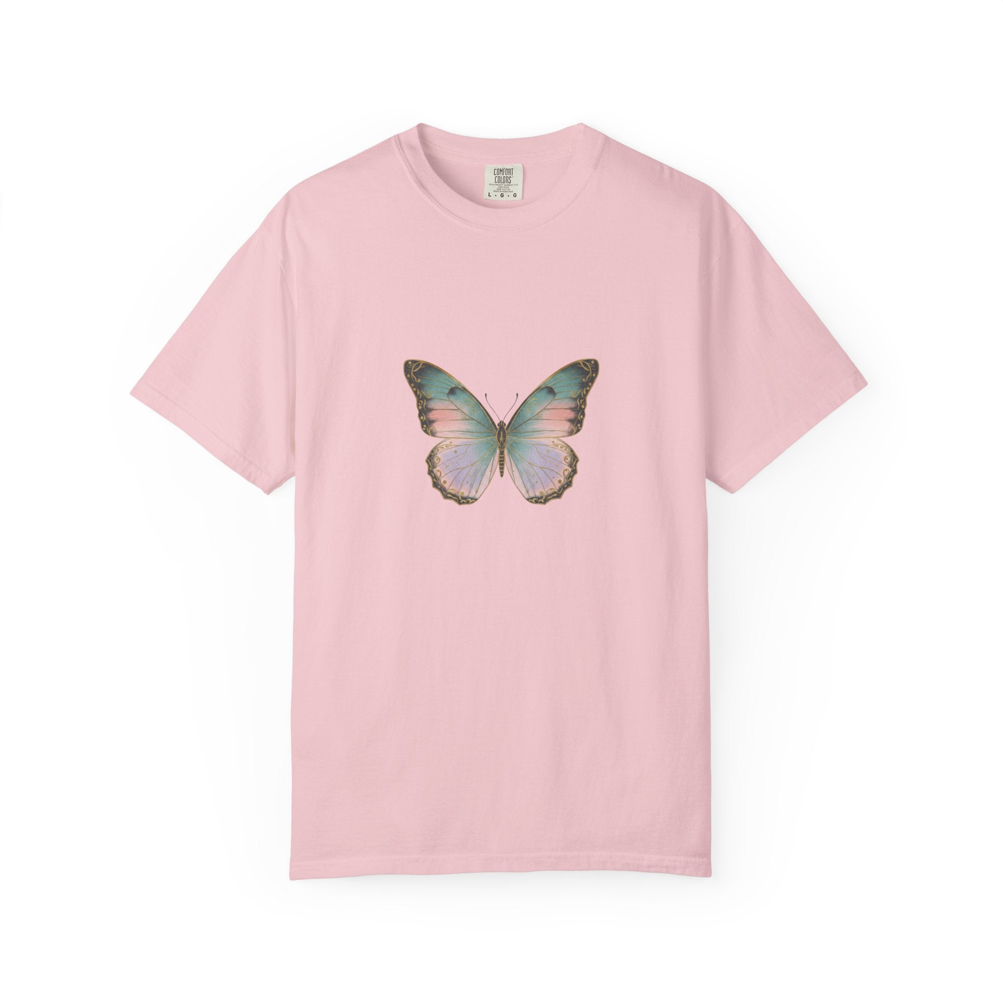 Retro 70s Vacation Butterfly T-shirt | Distressed Orange Teal Wings