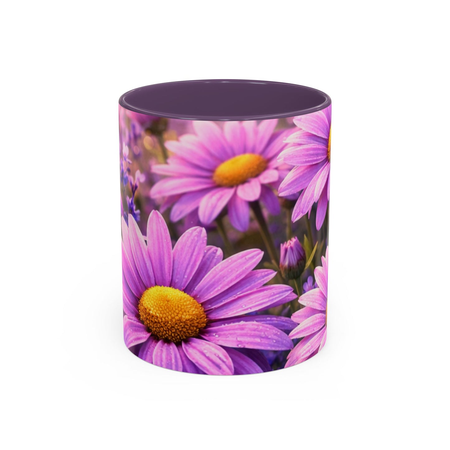 Purple Daisy Floral Mug | Accent Coffee Mug 11oz 15oz