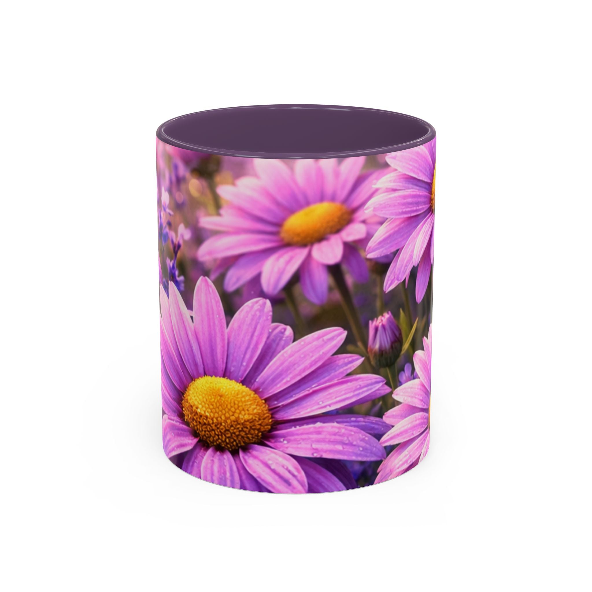 Purple Daisy Floral Mug | Accent Coffee Mug 11oz 15oz