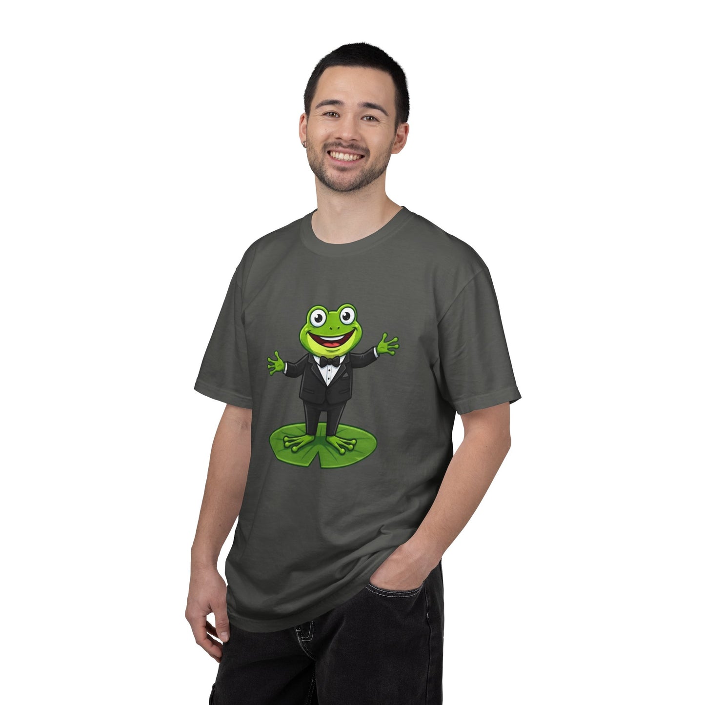 Funny Tuxedo Frog T-shirt | Frog on Lily Pad Amphibian Design