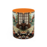 Goose with Sushi Mug | Japanese Tea Room Illustration