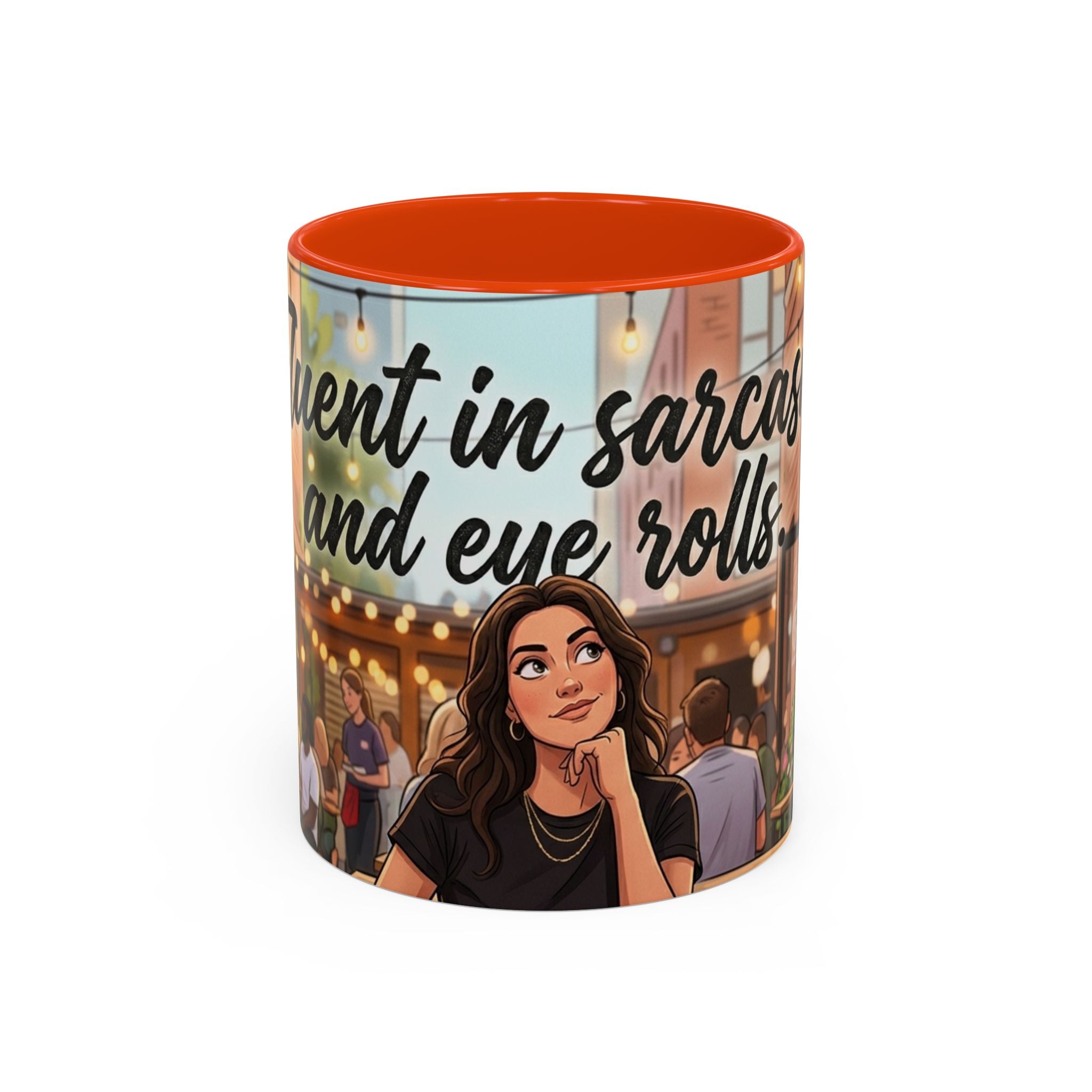 Sarcastic Girl Illustration Mug | 11oz or 15oz Colorful Ceramic