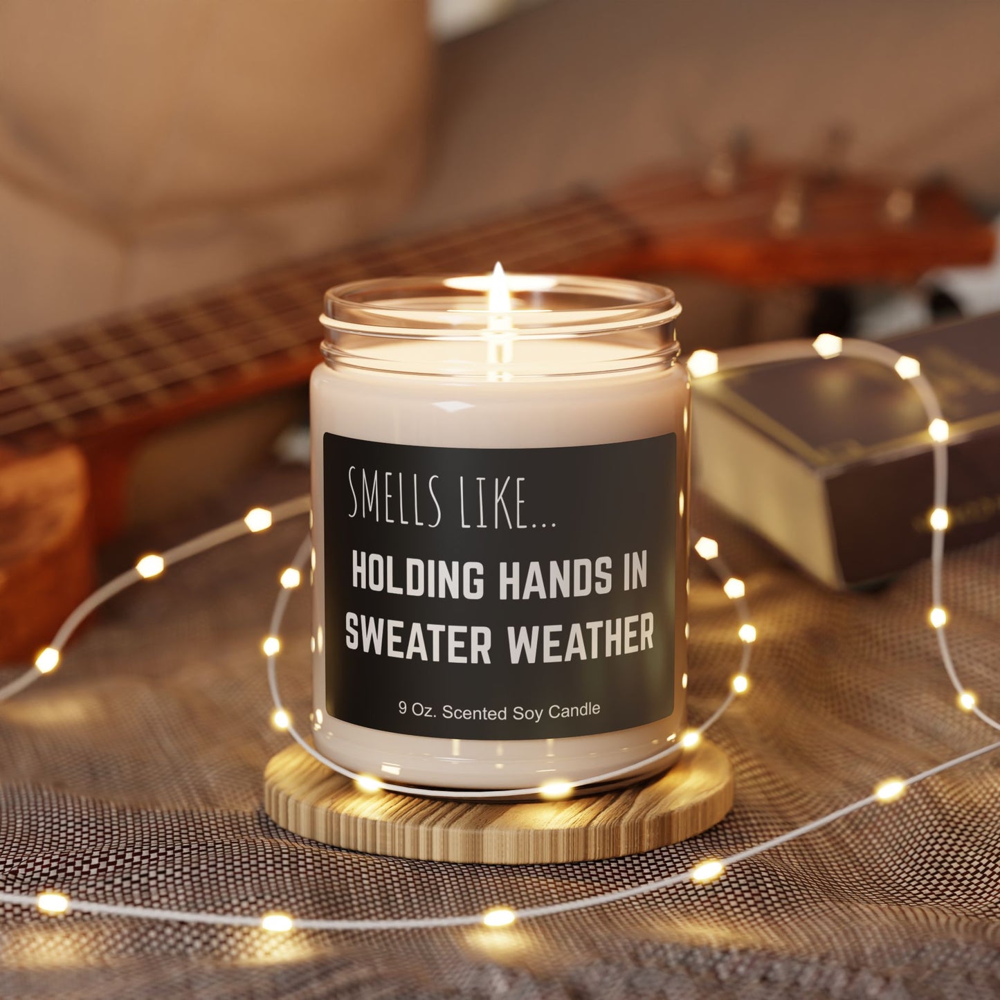 Holding Hands Sweater Weather Scented Soy Candle, Cozy Gift for Partner