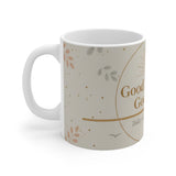 Good Morning Good Soul Mug | Inspirational Coffee Quote, Neutral Floral Design