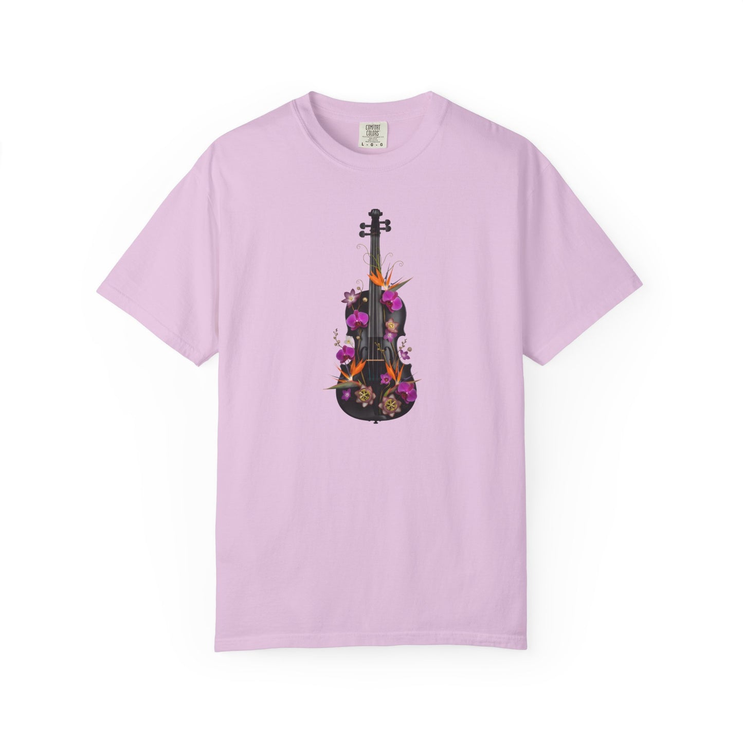 Floral Violin T-shirt | Botanical Music Instrument Tee