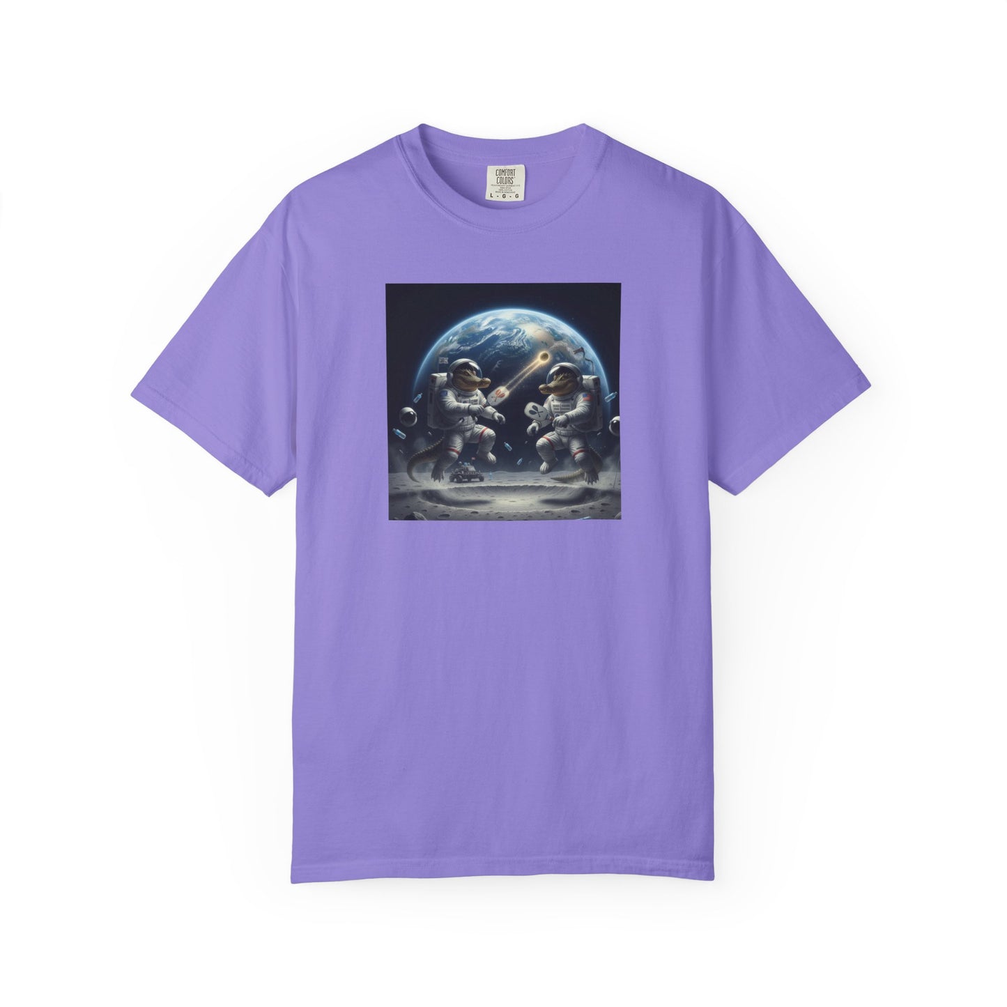 Gator Lunar Pickleball  T-shirt | Earth Background, Spacewalk Illustration