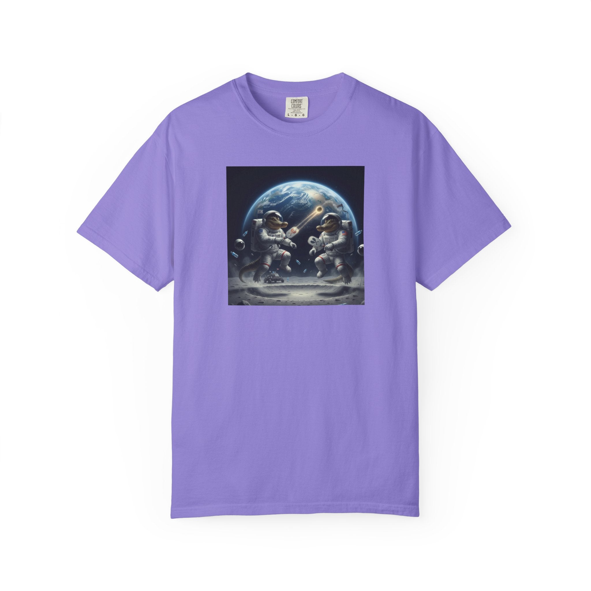 Gator Lunar Pickleball  T-shirt | Earth Background, Spacewalk Illustration