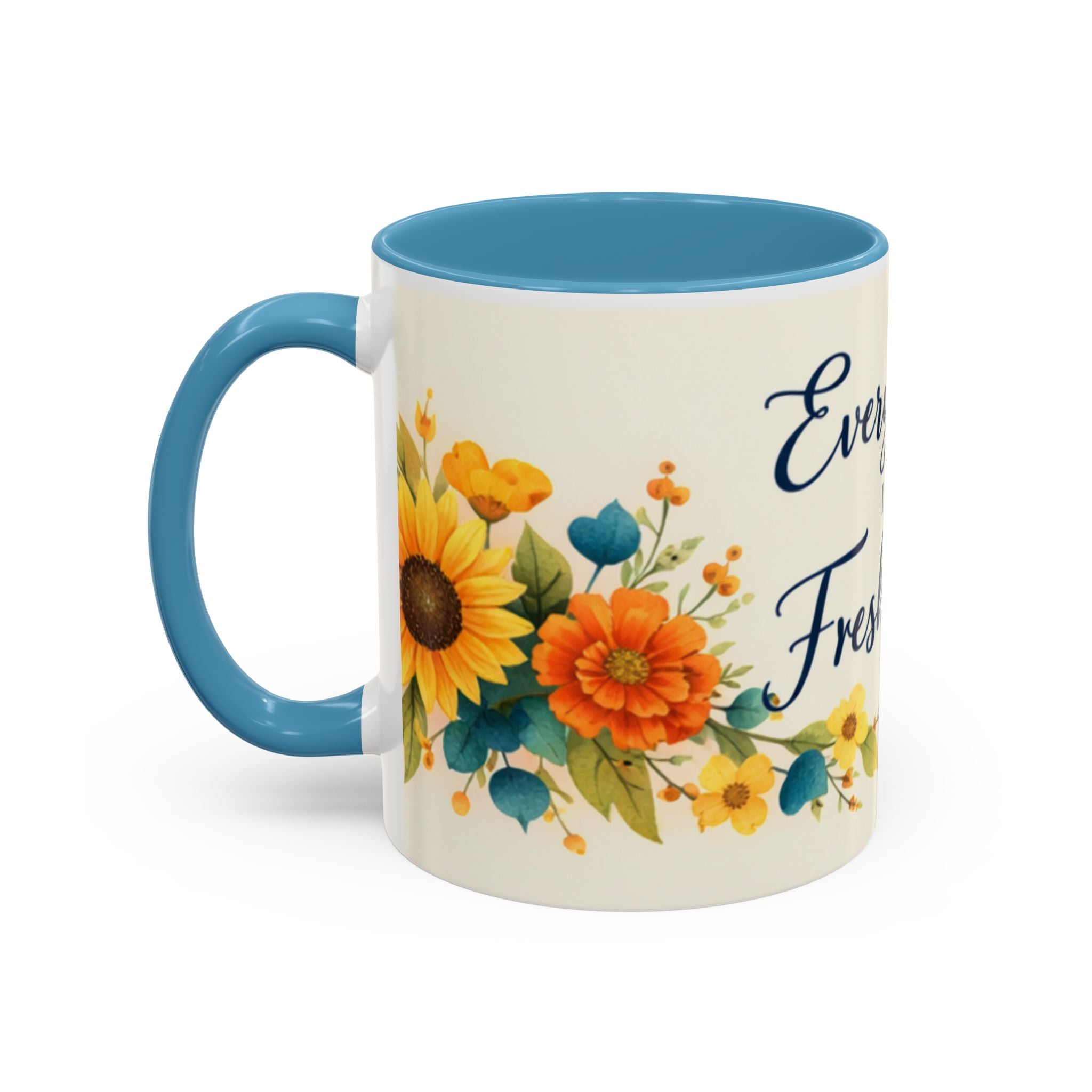 Every Day Is A Fresh Start mug | Floral sunflower coffee mug