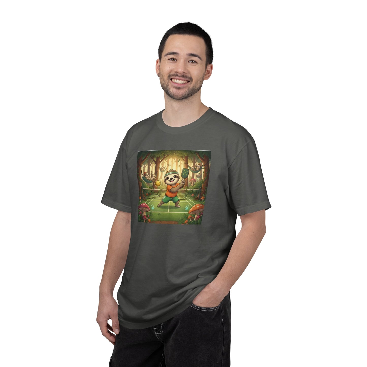 Sloth Pickleball Illustration T-shirt | Whimsical Forestcore Slow Living