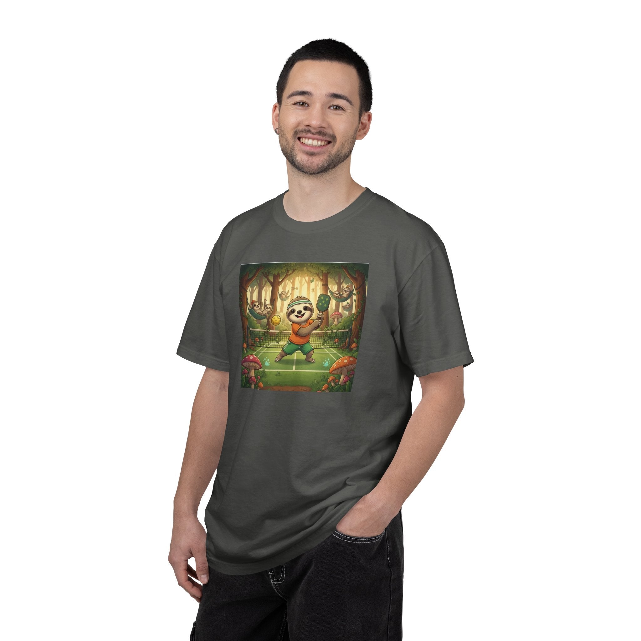 Sloth Pickleball Illustration T-shirt | Whimsical Forestcore Slow Living