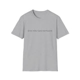 Error 404 Care Not Found T-Shirt | Minimal Tech Humor Tee