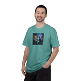 Cyberpunk Cat Sushi T-shirt | Neon Japan Noir