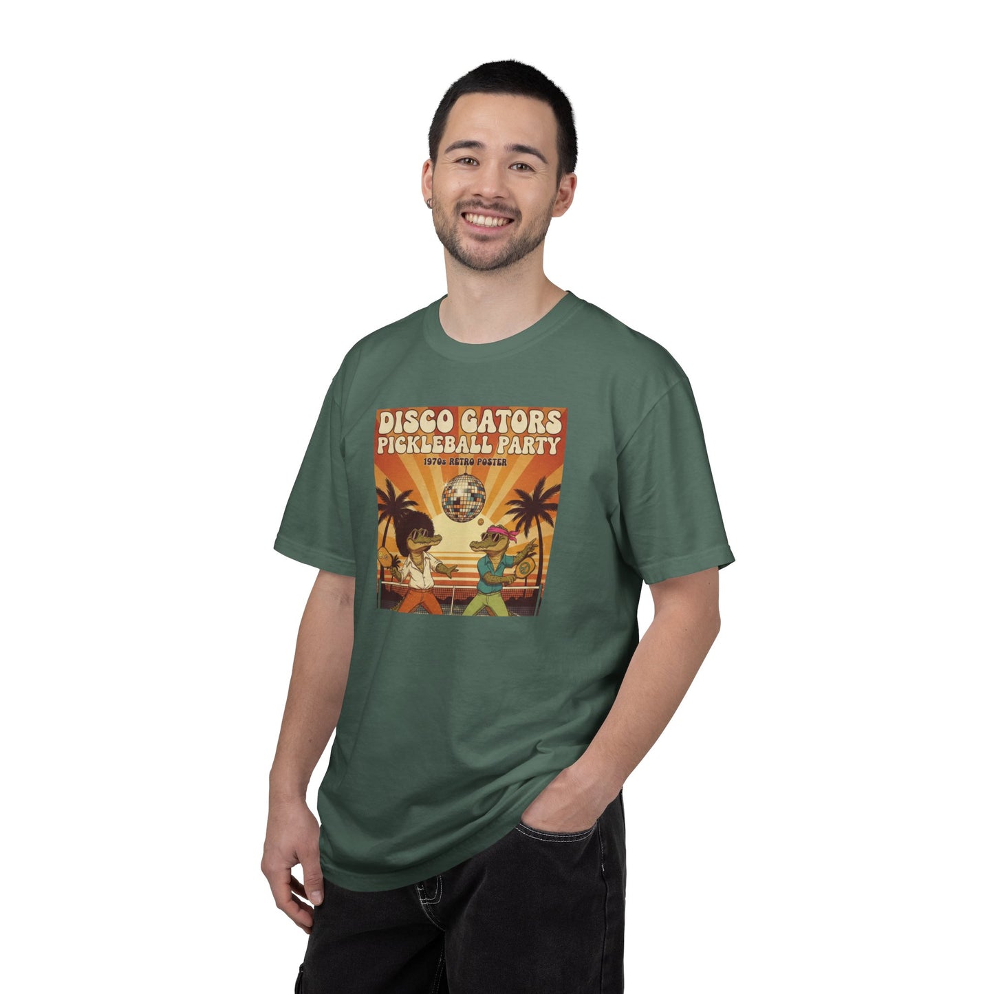 Disco Gators Pickleball Party T-shirt | Retro Beach Players, Let's Get Picklin'