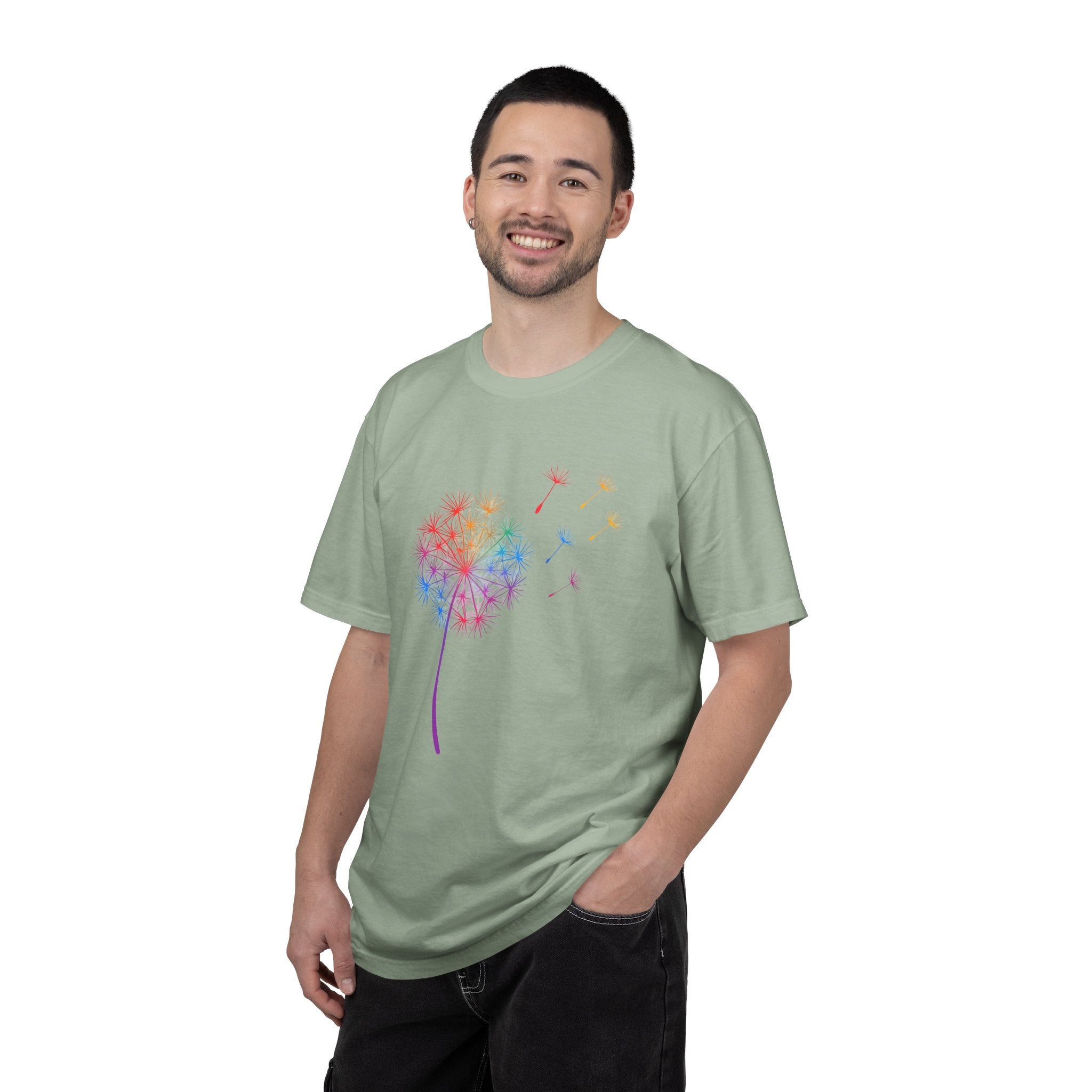 Rainbow Dandelion Tee | T-Shirt, Colorful Seed Puff Design