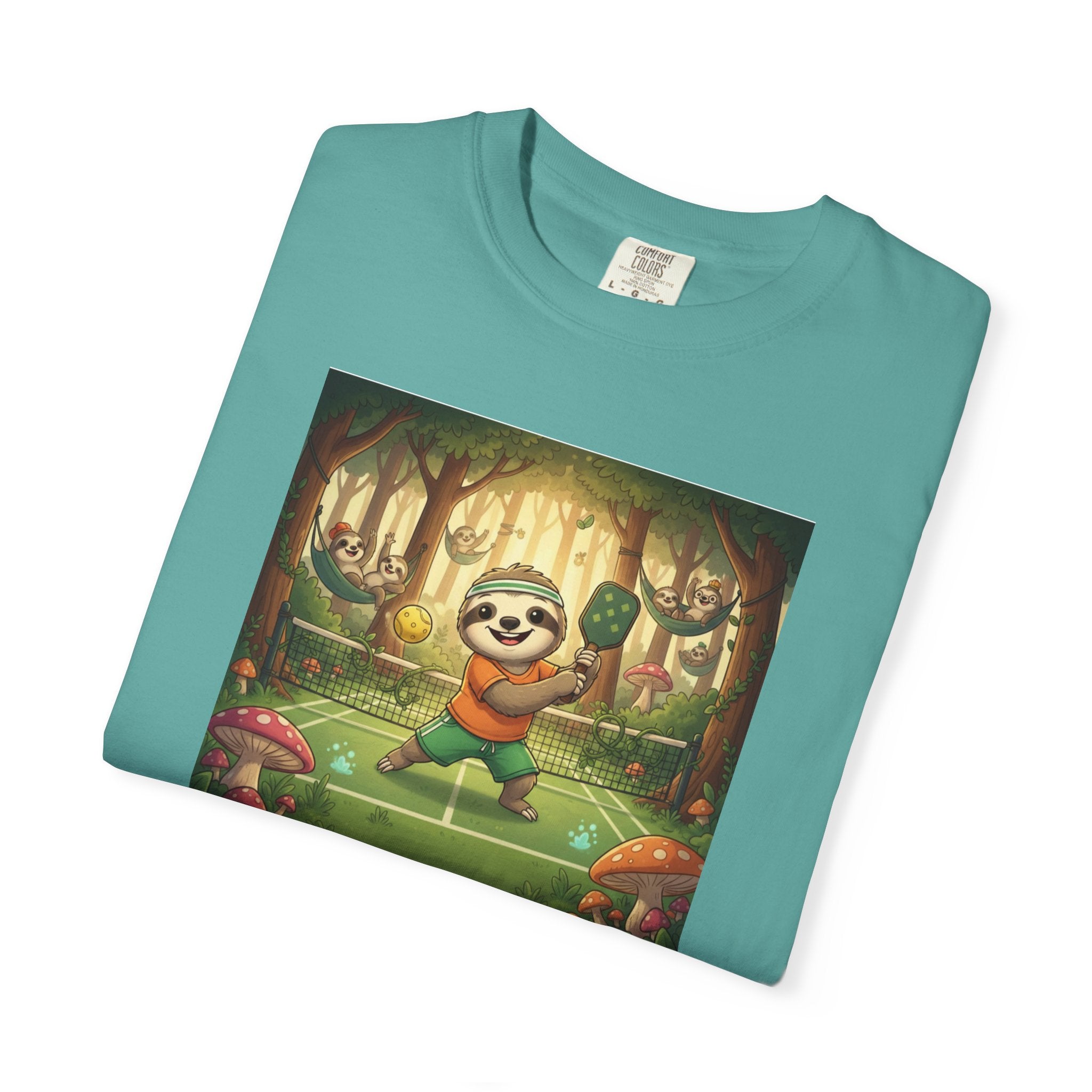 Sloth Pickleball Illustration T-shirt | Whimsical Forestcore Slow Living