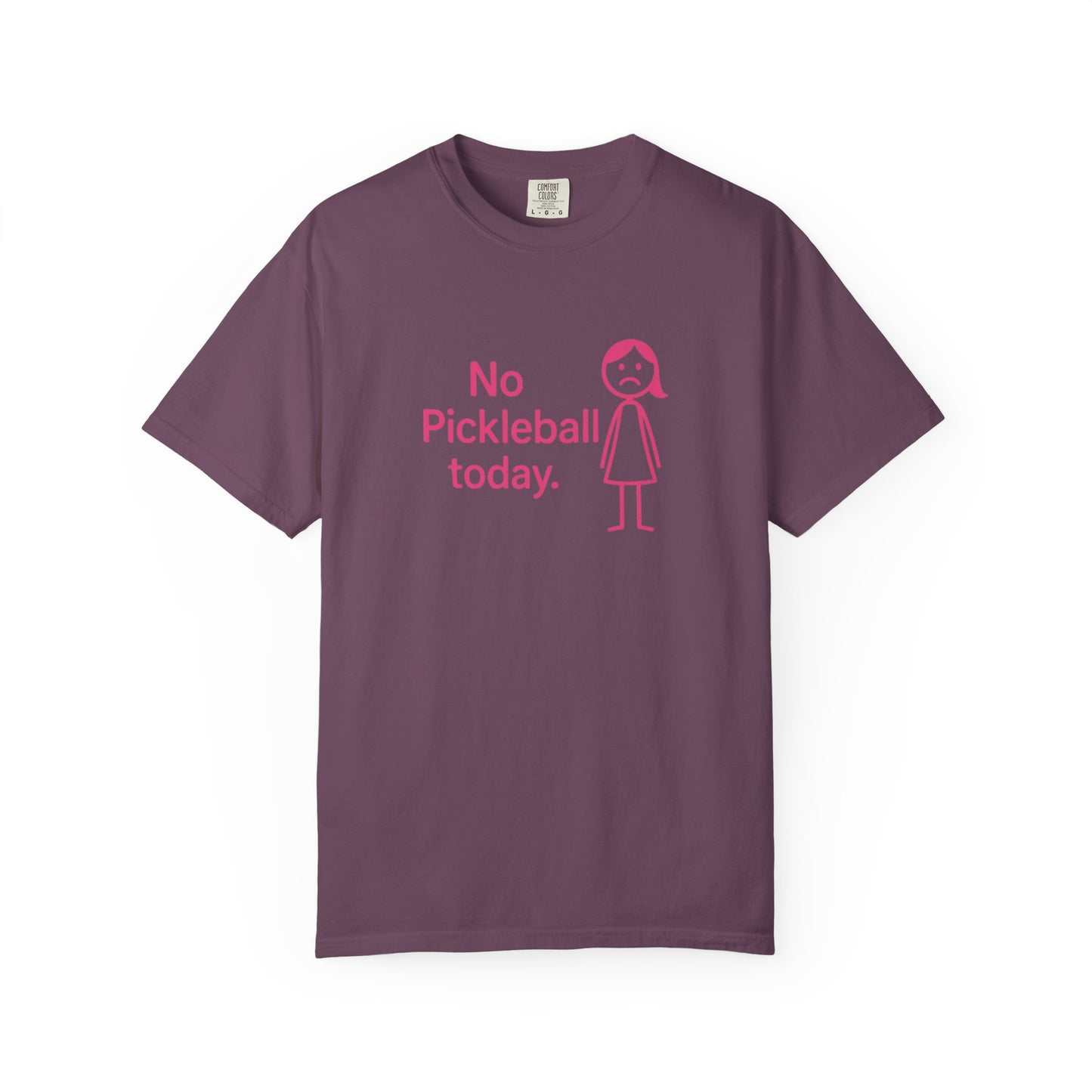 No Pickleball Today T-shirt | Funny Pickleball Saying, Pink Stick Figure Design