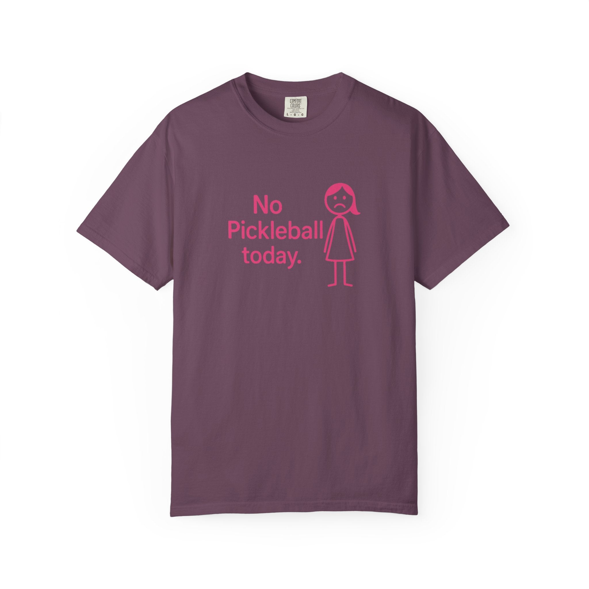 No Pickleball Today T-shirt | Funny Pickleball Saying, Pink Stick Figure Design