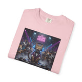 Feline Groove DJ Cat Illustration T-Shirt | Retro Neon Club Scene