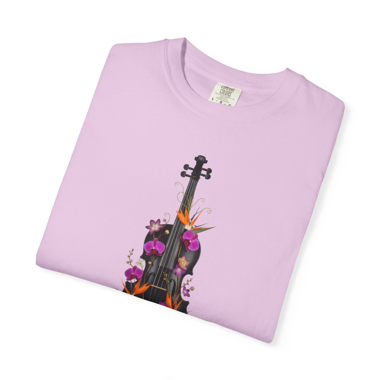 Floral Violin T-shirt | Botanical Music Instrument Tee