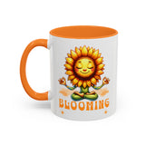 Blooming Sunflower Mug | Yoga Meditating Sunflower Ceramic Mug