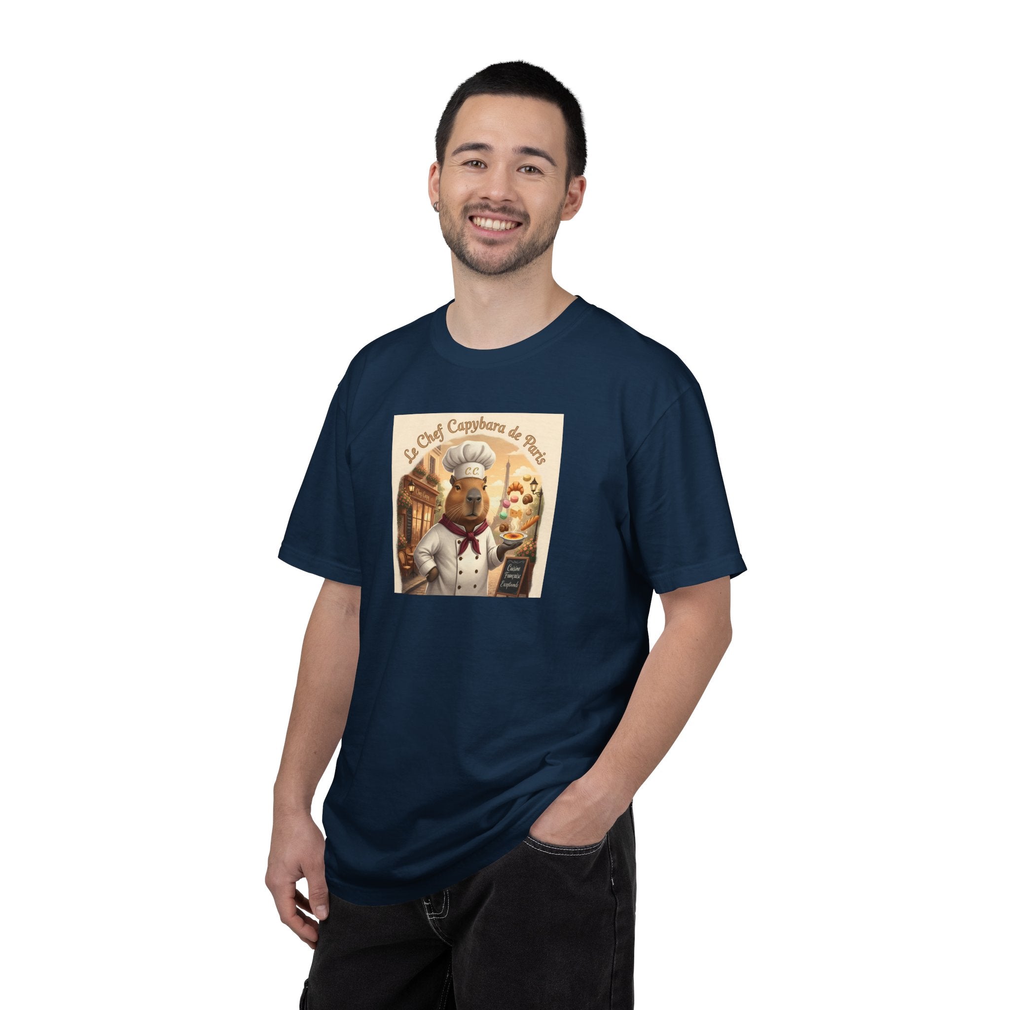 Vintage French Pâtissier Capybara Chef T-shirt | Bakery Illustration