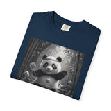 Panda Pickleball Bamboo Forest T-Shirt | Monochrome Kawaii Sports Decor
