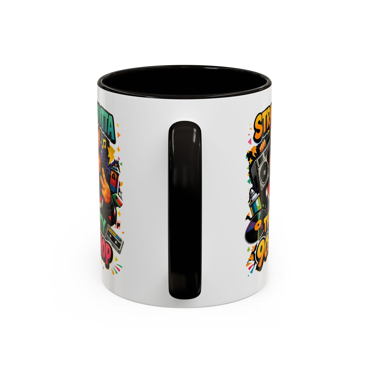 Straight Outta Meow The Kitty 90s Hip Hop Mug | Color Accent