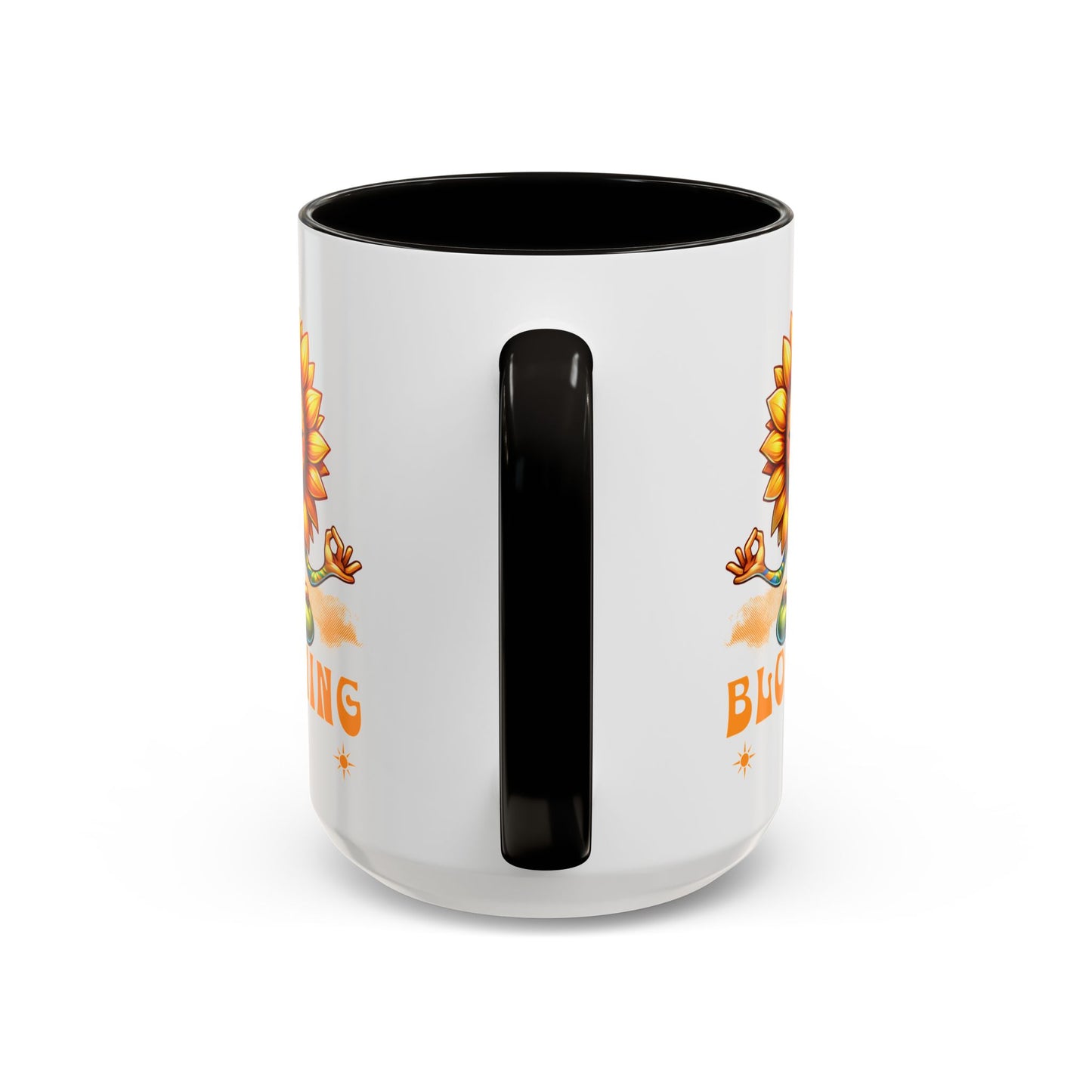 Blooming Sunflower Mug | Yoga Meditating Sunflower Ceramic Mug