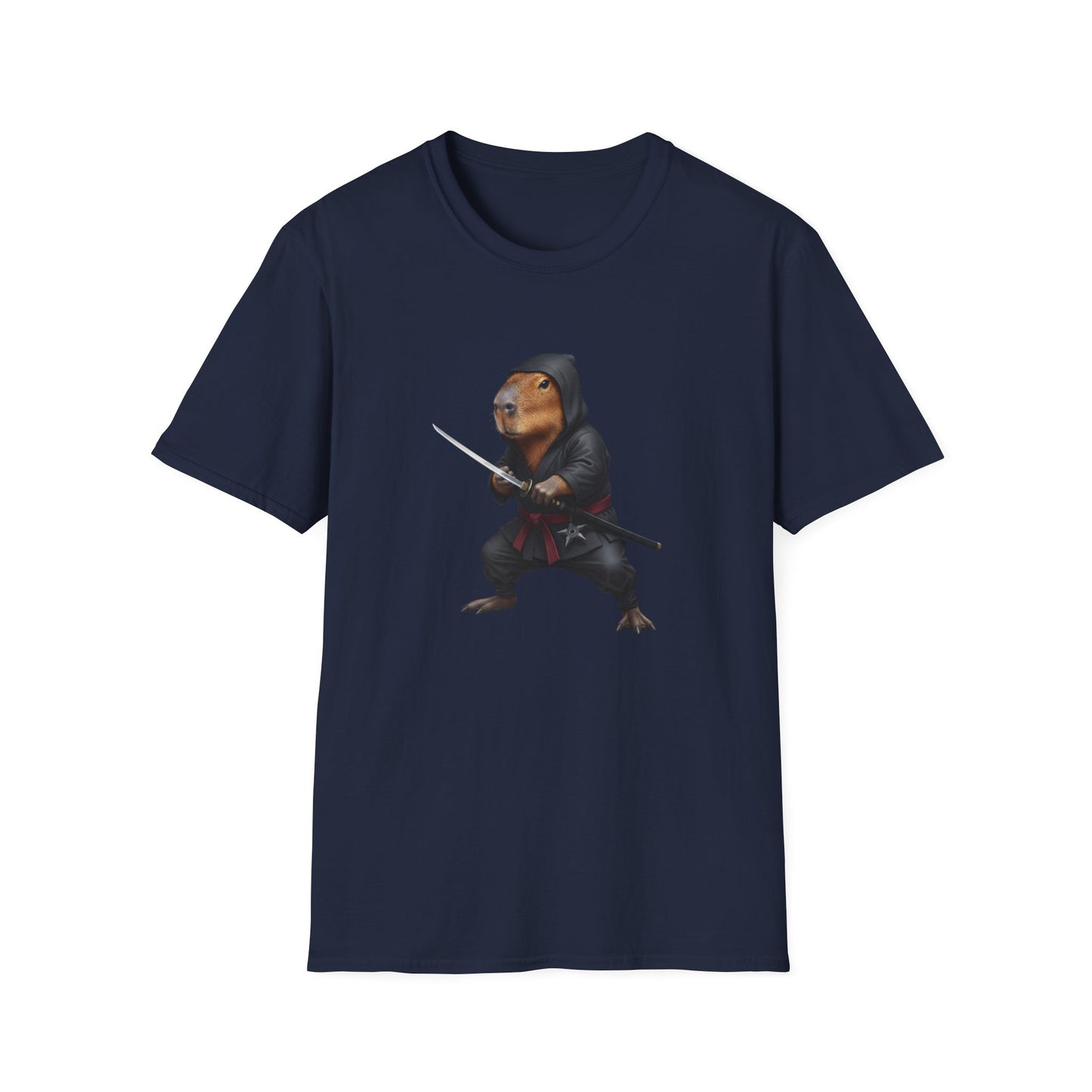 Stealthy Capybara Warrior T-Shirt | Zen Assassin Tactical Capy